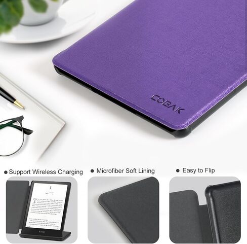 حافظة CoBak لجهاز Kindle Paperwhite الجيل الثاني عشر 2024 (7 بوصات) وإصدار Kindle Colorsoft Signature Edition - غطاء جلد PU جديد تمامًا مع ميزة التنبيه التلقائي للنوم لإصدار Kindle Paperwhite Signature 2024 in Saudi Arabia