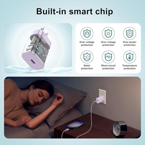 لشاحن سامسونج جالاكسي فائق السرعة من النوع C، كتلة شاحن هاتف أندرويد 25 واط وكابل USBC إلى USB-C بطول 10 أقدام لهاتف Galaxy S24 Ultra/S24/S24+، S23 S22 S21 S20 Ultra/+، iPad 2Pack in Kuwait