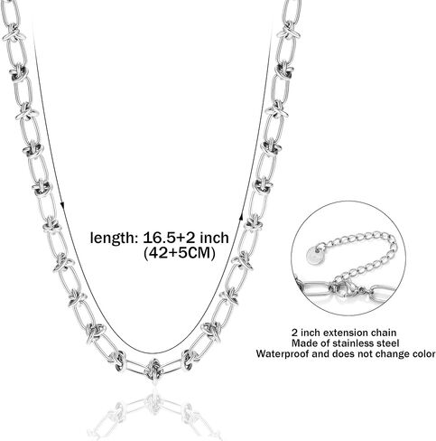 Silver Necklaces for Women Silver Watch Chain Necklaces Personalized Stainless Steel Silver Chain Chunky Necklaces for Women Trendy in Kuwait