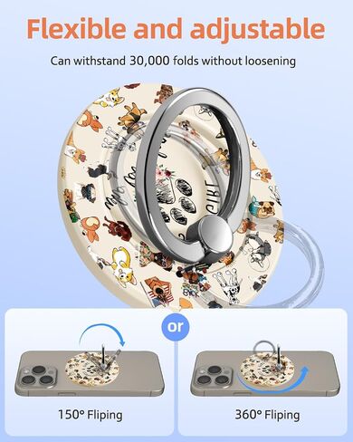 قبضة هاتف مغناطيسية من Toycamp - متوافقة مع حامل حلقي لمقبض الهاتف MagSafe لهاتف iPhone 16 Pro Max/16 Pro/16/15/14/13/12 سلسلة زهور عتيقة لطيفة على شكل حلقة للهاتف للنساء والفتيات in Kuwait