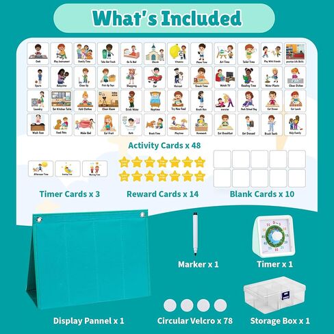 Kids Daily Routine Chart- Build Your Own Toddler Chore Chart- Visual Schedule for Kids Morning Bedtime Routine Chart | Behavior Chart for Kids at Home in Saudi Arabia