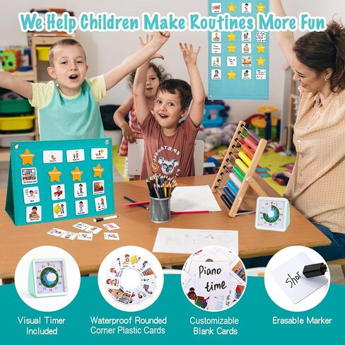 Kids Daily Routine Chart- Build Your Own Toddler Chore Chart- Visual Schedule for Kids Morning Bedtime Routine Chart | Behavior Chart for Kids at Home in Saudi Arabia