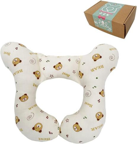Baby Neck Pillows, Comfortable Baby Travel Head Neck Support Pillow for Car Seat Stroller Pushchair, Soft PP Cotton Travel Pillow for 0-1 Year Old Toddler Infant Newborn, Bee in Saudi Arabia