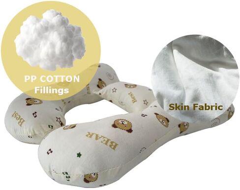 Baby Neck Pillows, Comfortable Baby Travel Head Neck Support Pillow for Car Seat Stroller Pushchair, Soft PP Cotton Travel Pillow for 0-1 Year Old Toddler Infant Newborn, Bee in Saudi Arabia
