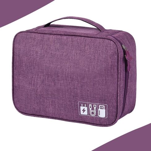 Travel Electronic Organizer, Water-repellent Cable Holder for Home, Travel Power Cord Organizer Case (Purple) in Saudi Arabia