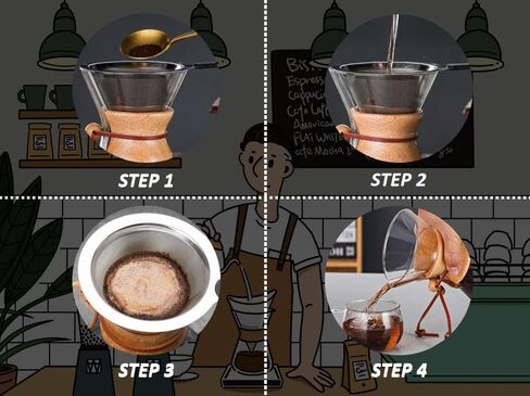 Pour Over Coffee Maker With Wood Sleeve，27oz/800mlPour Over Coffee Dripper,Pour Over Coffee Maker Set With Cork Stopper (27oz/800ml) in Kuwait