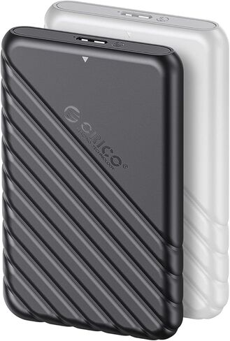حاوية محرك الأقراص الصلبة ORICO مقاس 2.5 بوصة USB 3.0 إلى SATA 5 جيجابت في الثانية لـ 7-9.5 مم SSD HDD حافظة قرص صلب خارجي تدعم UASP أداة تقليم مجانية (25PW1U3)، أسود أبيض، عبوتان in Saudi Arabia
