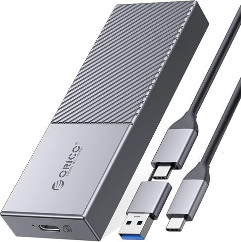 ORICO 20 جيجابت في الثانية USB C إلى M.2 NVMe SSD قارئ الضميمة، USB 3.2 Gen2x2 إلى NVMe PCIe M-Key محرك الحالة الصلبة الألومنيوم محول خارجي، حافظة M2 تدعم UASP Trim لـ NVMe SSD 2230/2242/2260/2280-M207-رمادي in Saudi Arabia