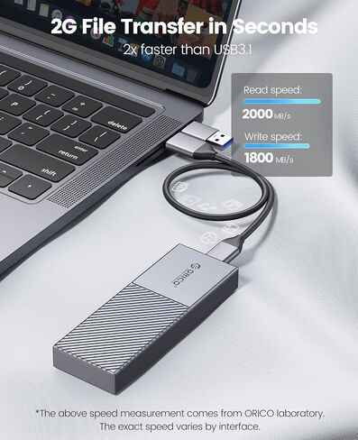 ORICO 20 جيجابت في الثانية USB C إلى M.2 NVMe SSD قارئ الضميمة، USB 3.2 Gen2x2 إلى NVMe PCIe M-Key محرك الحالة الصلبة الألومنيوم محول خارجي، حافظة M2 تدعم UASP Trim لـ NVMe SSD 2230/2242/2260/2280-M207-رمادي in Saudi Arabia