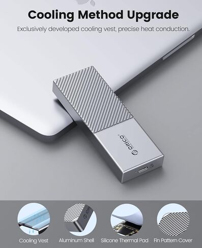 ORICO 20 جيجابت في الثانية USB C إلى M.2 NVMe SSD قارئ الضميمة، USB 3.2 Gen2x2 إلى NVMe PCIe M-Key محرك الحالة الصلبة الألومنيوم محول خارجي، حافظة M2 تدعم UASP Trim لـ NVMe SSD 2230/2242/2260/2280-M207-رمادي in Saudi Arabia