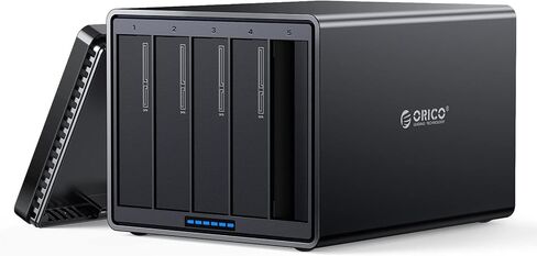 حاوية محرك الأقراص الصلبة الخارجية ORICO 5 Bay من الألومنيوم المغناطيسي 3.5 بوصة USB 3.0 إلى SATA HDD لتوسيع تخزين المؤسسات حتى 80 تيرابايت (5X16 تيرابايت) مع مروحة مدمجة ومصدر طاقة 78 وات - NS500U3 in Saudi Arabia
