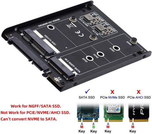 Xiwai Dual NGFF B+M Key M.2 SSD Card JBOD Raid0 Span Bridge to 2.5inch SATA Combo HDD Disk Drive Enclosure in Kuwait