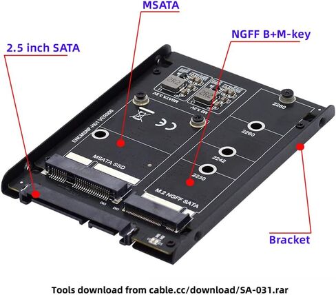 Xiwai Dual NGFF B+M Key M.2 SSD Card JBOD Raid0 Span Bridge to 2.5inch SATA Combo HDD Disk Drive Enclosure in Kuwait