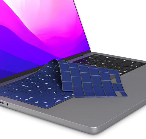 Kuzy Premium MacBook Pro 14 inch Keyboard Cover Skin M4 16 inch 2024 2023 2022 M3 M2 M1 Pro Max A3401 A3403 - MacBook Air 15 inch Keyboard Cover 13" A3113 A3114 A2941 A2681 US Layout, Oxy Black in Saudi Arabia