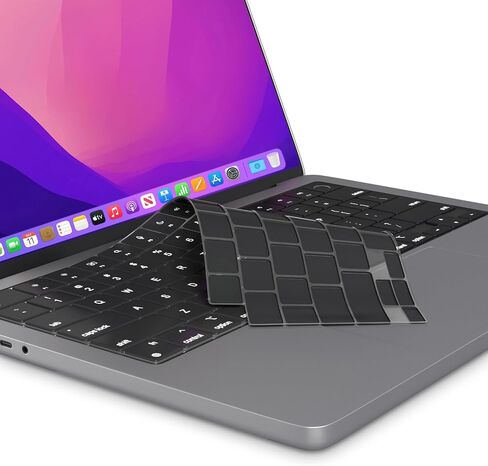 Kuzy Premium MacBook Pro 14 inch Keyboard Cover Skin M4 16 inch 2024 2023 2022 M3 M2 M1 Pro Max A3401 A3403 - MacBook Air 15 inch Keyboard Cover 13" A3113 A3114 A2941 A2681 US Layout, Oxy Black in Saudi Arabia