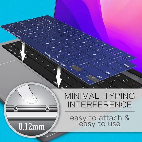 Kuzy Premium MacBook Pro 14 inch Keyboard Cover Skin M4 16 inch 2024 2023 2022 M3 M2 M1 Pro Max A3401 A3403 - MacBook Air 15 inch Keyboard Cover 13" A3113 A3114 A2941 A2681 US Layout, Oxy Black in Saudi Arabia