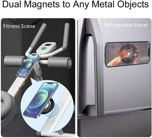 Dual Magnetic Phone Ring Grip Kickstand Holder for Smartphones, Twosides Magent Stand Holder for Desk,Office, Gym,Refrigerator, Kitchen and Other Metal Objects (Silvery) in Saudi Arabia