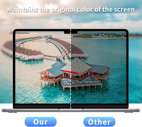 واقي شاشة كمبيوتر محمول مضاد للتوهج غير لامع من F FORITO متوافق مع Apple MacBook Air 13.6 بوصة 2024 2022 M3 A3113 M2 A2681، غطاء شاشة كمبيوتر مضاد للخدش وبصمات الأصابع in Kuwait