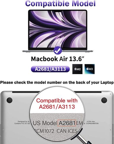 واقي شاشة كمبيوتر محمول مضاد للتوهج غير لامع من F FORITO متوافق مع Apple MacBook Air 13.6 بوصة 2024 2022 M3 A3113 M2 A2681، غطاء شاشة كمبيوتر مضاد للخدش وبصمات الأصابع in Kuwait