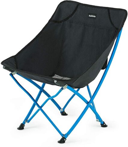 Naturehike Folding Camping Chair, Lightweight High Back Portable Compact Chair, Large Heavy Duty 330lbs for Adults, Hiking Camp Backpacking Beach Picnic Fishing with Storage Bag, Black in Saudi Arabia