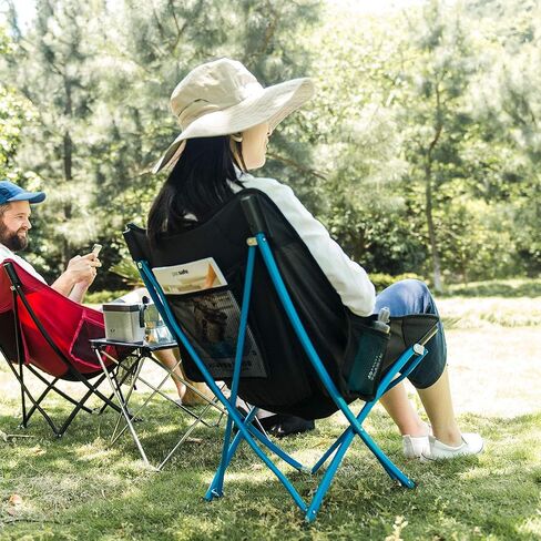 Naturehike Folding Camping Chair, Lightweight High Back Portable Compact Chair, Large Heavy Duty 330lbs for Adults, Hiking Camp Backpacking Beach Picnic Fishing with Storage Bag, Black in Saudi Arabia