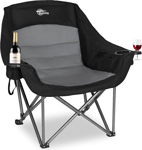 Oversized XL Camping Chairs for Adults Heavy Duty Suproot 500 lbs Outdoor Folding Chairs Padded Portable Lawn Chairs Camp Chairs with Cup Holder in Saudi Arabia