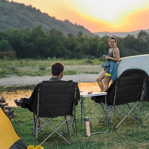 Oversized XL Camping Chairs for Adults Heavy Duty Suproot 500 lbs Outdoor Folding Chairs Padded Portable Lawn Chairs Camp Chairs with Cup Holder in Saudi Arabia