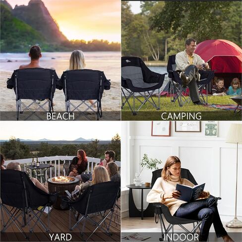 Oversized XL Camping Chairs for Adults Heavy Duty Suproot 500 lbs Outdoor Folding Chairs Padded Portable Lawn Chairs Camp Chairs with Cup Holder in Saudi Arabia