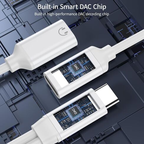 محول سماعة رأس وشاحن USB C منفصل USB C، محول صوت مقسم 2 في 1 من النوع C مع سلك كابل دونجل للشحن السريع متوافق مع 15 سلسلة، سلسلة Galaxy، جميع سلاسل Android (أبيض) in Saudi Arabia