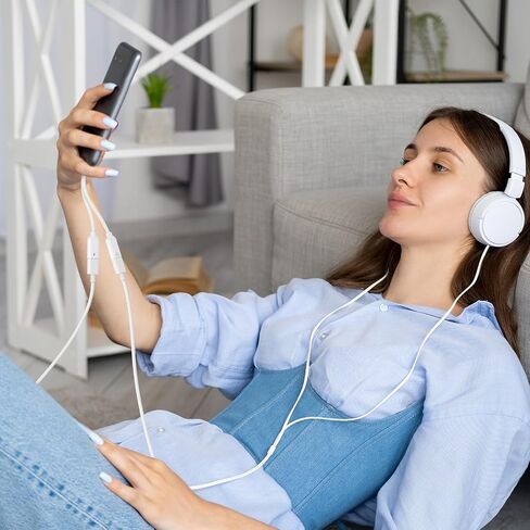 محول سماعة رأس وشاحن USB C منفصل USB C، محول صوت مقسم 2 في 1 من النوع C مع سلك كابل دونجل للشحن السريع متوافق مع 15 سلسلة، سلسلة Galaxy، جميع سلاسل Android (أبيض) in Saudi Arabia