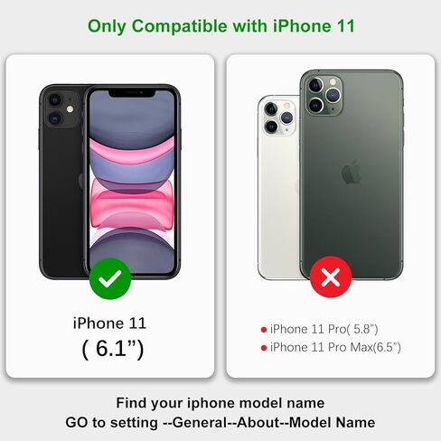 for iPhone 11 Case with Card Holder for Women,for iPhone 11 Crsosbody Case with Strap Lanyard,11 Wallet Case,Zipper Stand Ring Phone Case with Coin Pocket-Black in Saudi Arabia