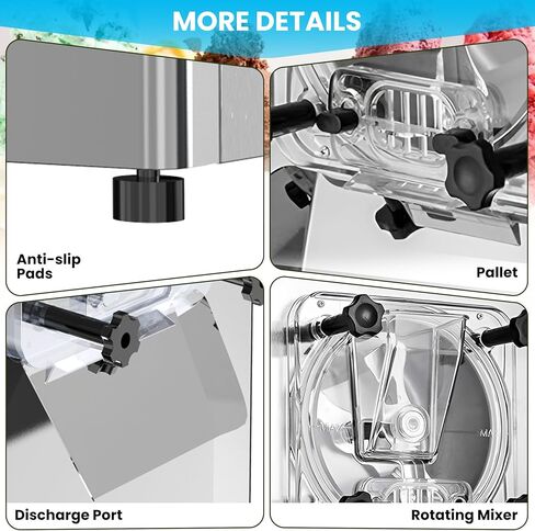 ماكينة صنع الآيس كريم التجارية، 1400 وات 4.3-5.3 جالون/ساعة ماكينة صنع الآيس كريم ذات النكهة الواحدة مع تنظيف تلقائي وشاشة LED ذكية لمطعم الوجبات الخفيفة في المطاعم، من الفولاذ المقاوم للصدأ in Kuwait