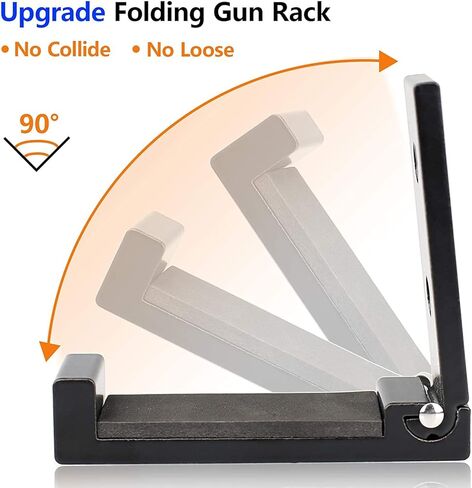6PCS Foldable Wall Hooks,Indoor Gun Racks with Padding,Excellent for Hanging or Storing Any Long Gun,Shotgun,Rifle,Sword and Bow,Sturdy Gun Wall Mount (Black) in Saudi Arabia