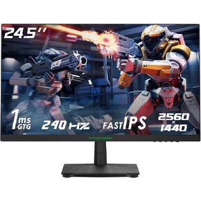 24.5 Inch 240Hz 1440p Gaming Monitor, QHD 2560 x 1440p Fast IPS Panel 1ms GTG Response Time, Adaptive Sync, 126% sRGB HDR, Low Blue Light VESA 100x100, P2510S