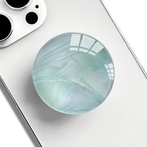 Translucent Clear Phone Grip with Expanding Kickstand,Cell Phone Collapsible Stand White Shell Pattern Design for Smartphones