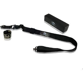 Traditional 2 Point Rifle Sling with Fast Adjust Pull tab, 2 QD Points & Camo Sling Storage/Cable Management Band (Black)