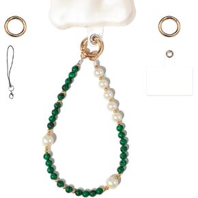 Beaded Phone Wrist Strap for Women Pretty Phone Charms Anti Drop Wristlet for Phone Multi Functional Cell Phone Chain Compatible for All Smartphone