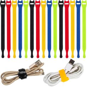 OneLeaf 120PCS Cord Organizer 6 × 1/2'' Reusable Cable Ties with Hook and Loop, Colorful Fastening Cord Ties Wire Management for Home, Office, Data Centers, and Electronics, 5 colors (OL-VCT-MP)
