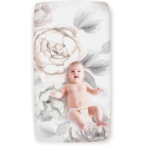 Lambs & Ivy Signature Crosshatch Organic Cotton Navy Blue Fitted Crib Sheet