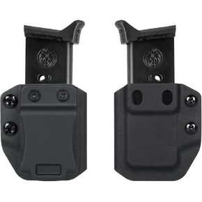 2 Pack Universal .380 ACP Single Stack Mag Carrier IWB/OWB Magazine Holster for Right & Left Hand Ambidextrous Concealed Carry