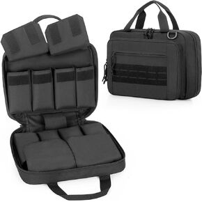Tactical Rifle Mag Pouch with 8 Magazine Pockets, Rifle Magazine Holder with Molle Straps, Mag Carrier with Lockable Zippers for Magazines