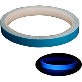 Blue Self Adhesive Fishing Rod Luminous Tape Waterproof Fluorescent Tape Safety Warning Stickers Night Fishing Tool Cuttable Fishing Rod Luminous Tape Waterproof Fishing Rod Tape，Rods and Accessories