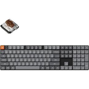 Keychron K5 Max Ultra-Slim Wireless Custom Mechanical Keyboard, QMK/VIA Programmable 3-Mode Bluetooth/2.4 GHz/Wired with White Backlight Low Profile Gateron Brown Switch, PBT Keycaps for Mac Win Linux