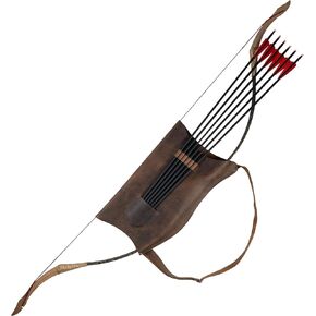 Archery Bow Carrier with Arrow Slots, Adjustable Shoulder Strap, Shooting Targeting, Training, Cosplay, Full Grain Leather, Handmade Archer Accessories, Bourbon Brown