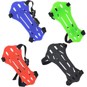 4 Pack Archery Armguard Adjustable 2 Straps Buckles Forearm Protector for Kids & Youth Recurve Bows Longbow Hunting Archers(Black, Blue, Red, Green)