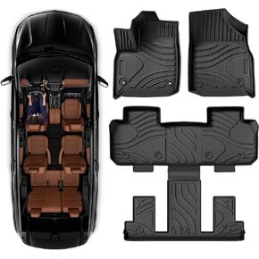 AUTOSAVER88 Floor Mats Set for 2018-2024 Chevrolet Equinox w/o Rear Subwoofer, Custom Fit All Weather Black Floor Mats 3 Row & Cargo Liner Mat Set