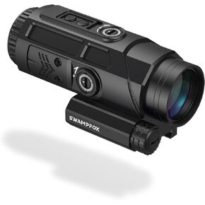 Swampfox Saber 5X Prism Scope Red/Green Strike MOA Reticle 90° Sidecar for Speed & Precision Motion Sensing Auto-On Shake N’ Wake Technology