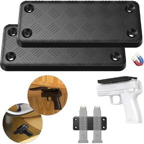 Gun Magnet Mount, 55 lb Rating,Magnetic Gun Holster| Rubber Coated Gun Holder for Handgun, Shotgun, Rifles, Revolvers. Truck, Wall, Desk, Car Holster for Using for Concealment