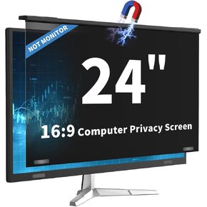 Magnetic 24 Inch Computer Privacy Screen for 16:9 Desktop, Removable Hanging Anti-Blue Light Computer Screen Privacy Panel, Anti-UV Magnetic Attachment Computer Monitor Privacy Screen