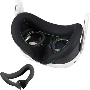 وسادة وجه سيليكون VR لـ Meta/Oculus Quest 3، غطاء وجه سيليكون مقاوم للعرق لسماعات Quest 3، وسادة وجه مقاومة للضوء قابلة للغسل، ملحقات سيليكون VR متوافقة مع Quest 3 in Kuwait